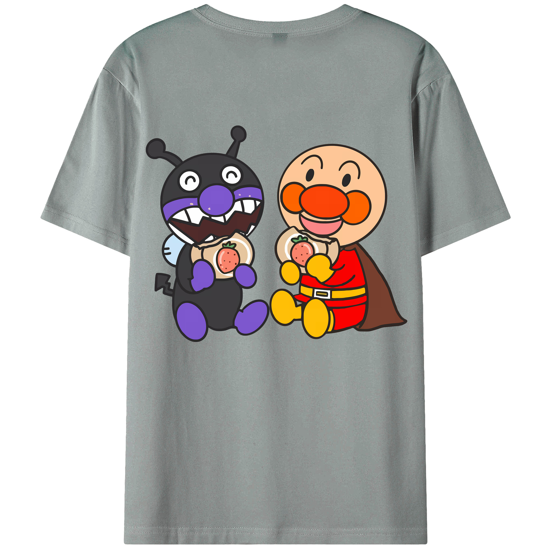 （画像用） アンパンマン Anpanman 綿100％ メンズ半袖Tシャツ（バックプリント） 通気性